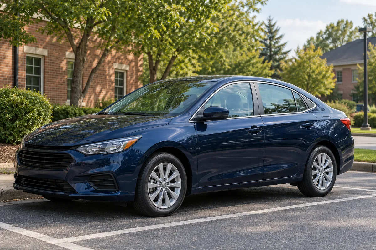 Representative parked car in a neighborhood parking area